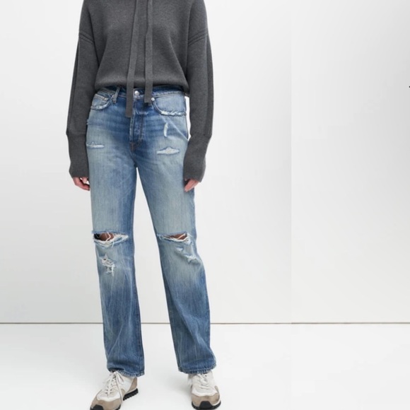 7 For All Man Kind Easy Straight With Destroy In Grand Canyon Size 26 NWT - Picture 3 of 6